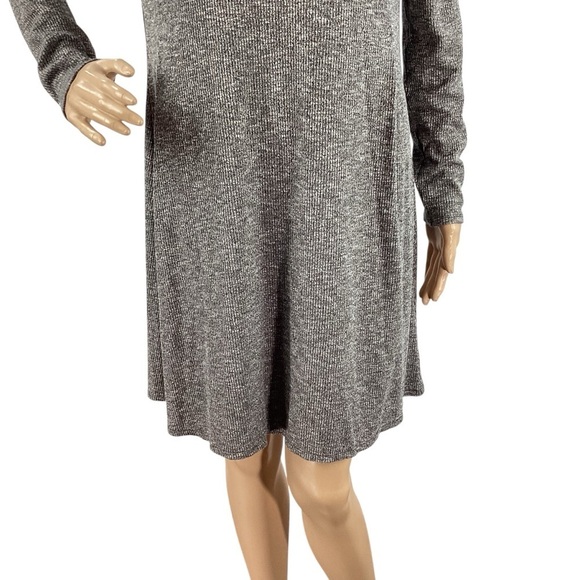 Madewell Gray Cityblock Mock Neck Long Sleeve Fit & Flare Sweater Dress M - Picture 3 of 7